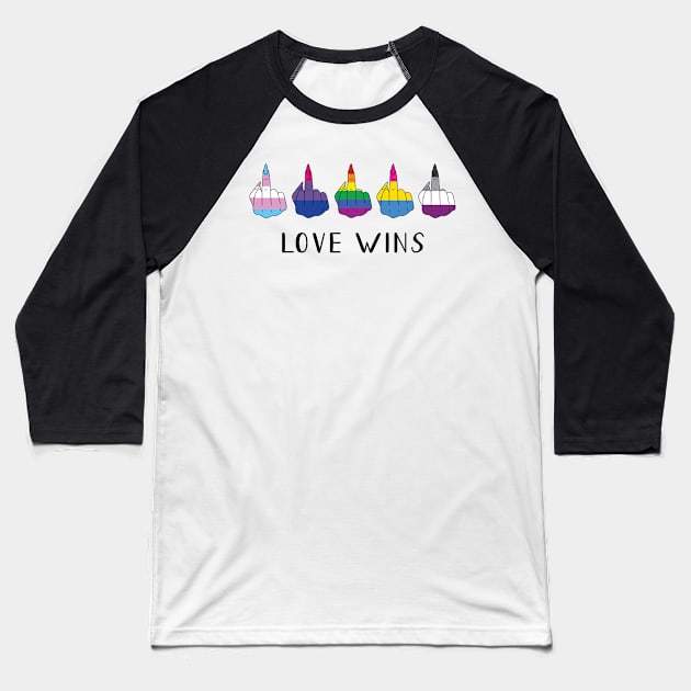 Love wins Baseball T-Shirt by hotzelda